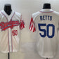 Los Angeles Dodgers #50 Mookie Betts White Limited Stitched Baseball Jersey