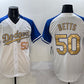 Los Angeles Dodgers #50 Mookie Betts White Royal Gold 2024 World Series Champions Vapor Limited Stitched Baseball Jersey