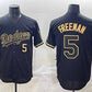 Los Angeles Dodgers #5 Freddie Freeman Black Gold Limited Stitched Baseball Jerseys