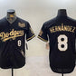 Los Angeles Dodgers #8 Enrique Hernández Black Gold 2024 World Series With Vin & California Patch Vapor Premier Limited Stitched Baseball Jersey