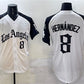Los Angeles Dodgers #8 Enrique Hernández White Black Mexico 2025 LA Gothic Style With Fernando Patch Vapor Premier Limited Stitched Baseball Jersey