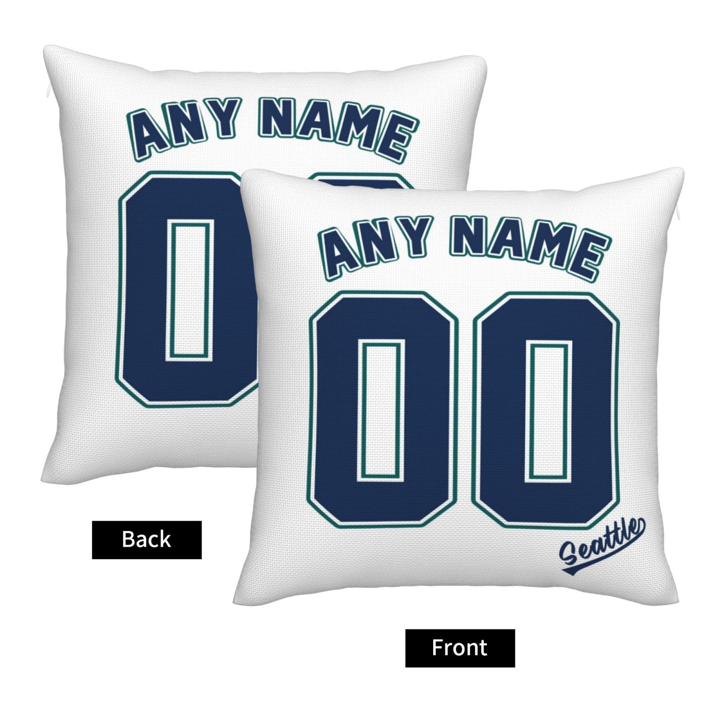 Custom Seattle Mariners Pillow Decorative Throw Pillow Case - Print Personalized Football Team Fans Name & Number Birthday Gift Football Pillows