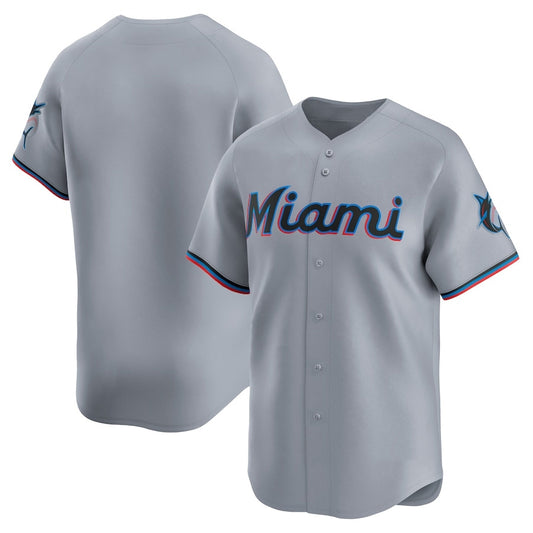 Miami Marlins Road Limited Jersey – Gray Stitched Baseball Jersey