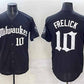 Milwaukee Brewers #10 Sal Frelick Black 'Gothic 414 Shadows Edition' Vapor Premier Limited Stitched Baseball Jersey