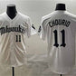 Milwaukee Brewers #11 Jackson Chourio White 'Gothic 414 Shadows Edition' Vapor Premier Limited Stitched Baseball Jersey