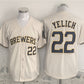 Milwaukee Brewers #22 Christian Yelich Cream Home Limited Stitched Baseball Jersey