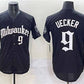 Milwaukee Brewers #9 Bob Uecker Black 'Gothic 414 Shadows Edition' Vapor Premier Limited Stitched Baseball Jersey