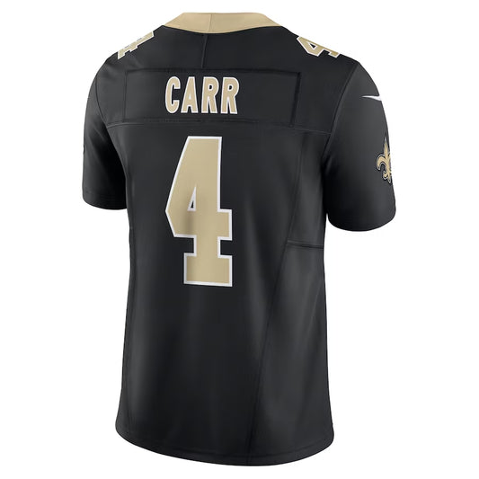 NO.Saints #4 Derek Carr Black Vapor F.U.S.E. Limited Stitched American Football Jersey