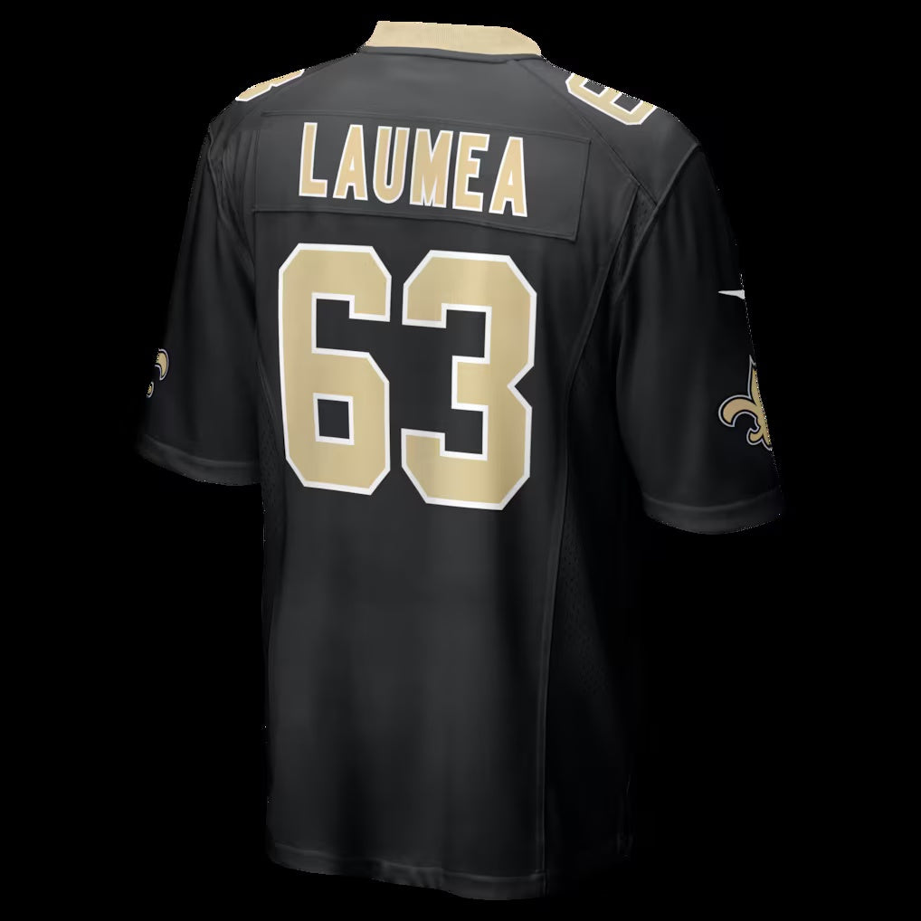 NO.Saints #63 Sataoa Laumea Black Team Game Stitched American Football Jersey
