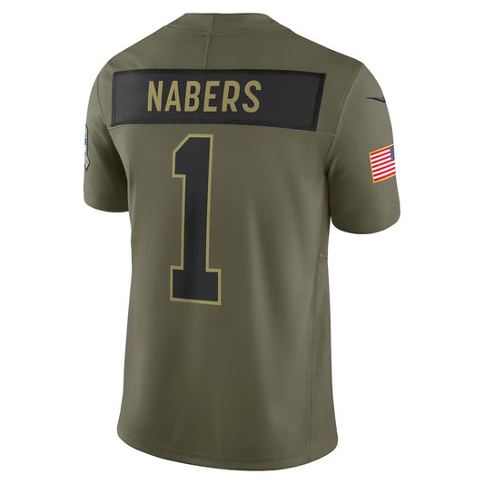 NY.Giants #1 Malik Nabers Olive 2025 Salute to Service Limited Stitched American Football Jerseys