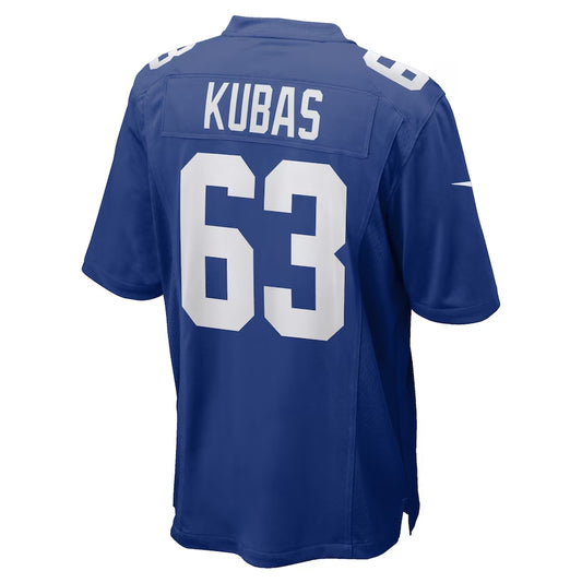NY.Giants #63 Jake Kubas Royal Team Game Stitched American Football Jerseys
