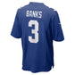 NY.Giants #3 Deonte Banks Game Jersey - Royal American Football Jerseys