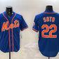 New York Mets #22 Juan Soto Royal 2025 Spring Training Alternate Limited Stitched Baseball Jersey