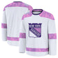 NY.Rangers Fanatics 2024 Hockey Fights Cancer Practice Jersey - White Stitched American Hockey Jerseys