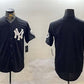 New York Yankees Blank Black With Patch Cool Base Stitched Baseball Jersey