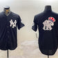 New York Yankees Team Big Logo Black With Patch Cool Base Stitched Baseball Jersey
