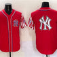 New York Yankees Team Big Logo Red American Style Limited Stitched Baseball Jersey
