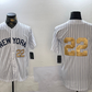 New York Yankees #22 Juan Soto White Pinstripe Without Name Fashion Cool Base Stitched Baseball Jersey