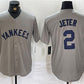 New York Yankees #2 Derek Jeter Gray Cool Base Stitched Baseball Jersey