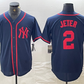 New York Yankees #2 Derek Jeter Navy Red Fashion Cool Base Baseball Jersey
