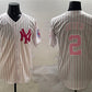 New York Yankees #2 Derek Jeter Pink With Patch Limited Stitched Baseball Jersey