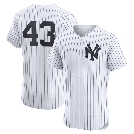 New York Yankees #43 Jonathan Loáisiga Home Elite Player Jersey - White Stitched Baseball Jersey