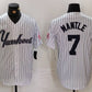 New York Yankees #7 Mickey Mantle White Pinstripe Fashion Cool Base Baseball Jerseys