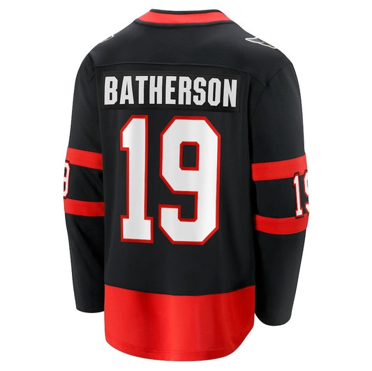 O.Senators #19 Drake Batherson Fanatics Home Breakaway Jersey - Black Stitched American Hockey Jerseys