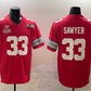 O.State Buckeyes #33 Jack Sawyer Red 2025 CFP Final With National Champions Patch F.U.S.E. Vapor Limited Stitched Football American College Jerseys