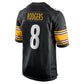P.Steelers #8 Aaron Rodgers Black Game Stitched American Football Jerseys