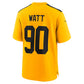 P.Steelers #90 T.J. Watt Gold Alternate 1933 Throwback Game Stitched American Football Jerseys