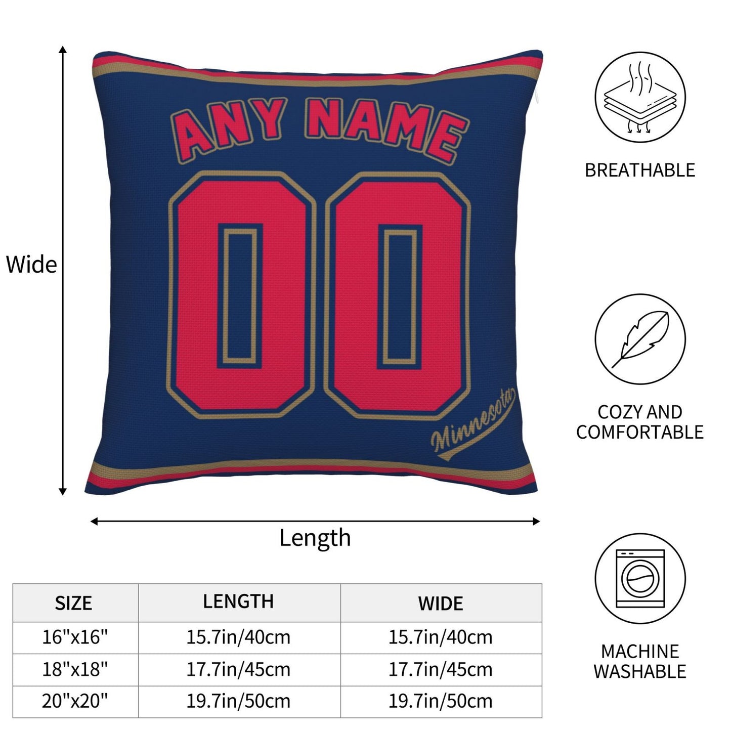Custom Minnesota Twins Pillow Decorative Throw Pillow Case - Print Personalized Football Team Fans Name & Number Birthday Gift Football Pillows