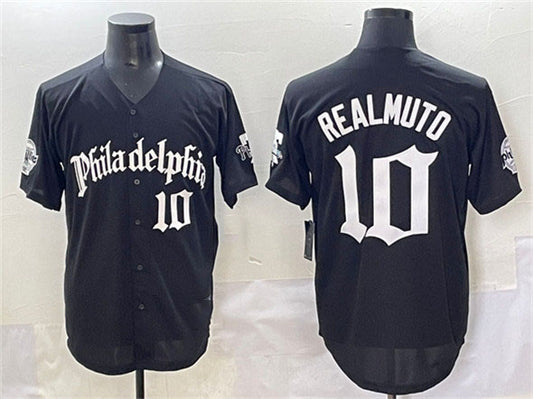 Philadelphia Phillies #10 J.T. Realmuto Black Gothic Vapor Limited Stitched Baseball Jersey