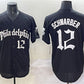 Philadelphia Phillies #12 Kyle Schwarber Black Gothic Vapor Limited Stitched Baseball Jersey