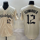 Philadelphia Phillies #12 Kyle Schwarber Cream Gothic Vapor Limited Stitched Baseball Jersey