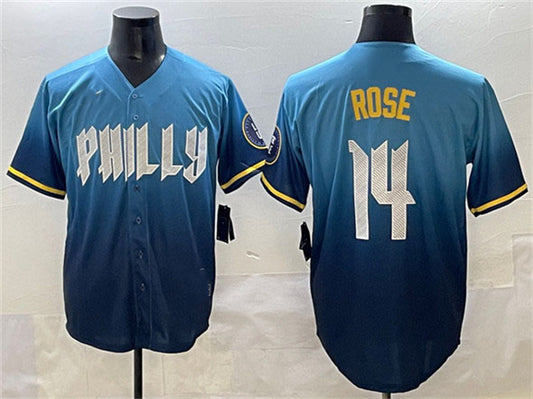 Philadelphia Phillies #14 Pete Rose Blue 2024 City Connect Limited Stitched Baseball Jersey