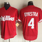 Philadelphia Phillies #4 Lenny Dykstra Mitchell and Ness Red 1991 Throwback Stitched Baseball Jersey