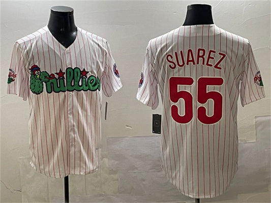 Philadelphia Phillies #55 Ranger Suárez White Phanatic Cool Base Stitched Baseball Jersey