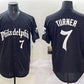 Philadelphia Phillies #7 Trea Turner Black Gothic Vapor Limited Stitched Baseball Jersey
