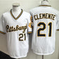 Pittsburgh Pirates #21 Roberto Clemente White Stitched Baseball Jersey