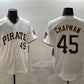 Pittsburgh Pirates #45 Aroldis Chapman White Home Limited Stitched Baseball Jersey