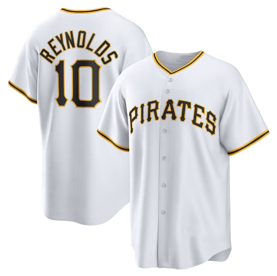 Pittsburgh Pirates #10 Bryan Reynolds Replica Player Jersey - White Stitched Baseball Jersey