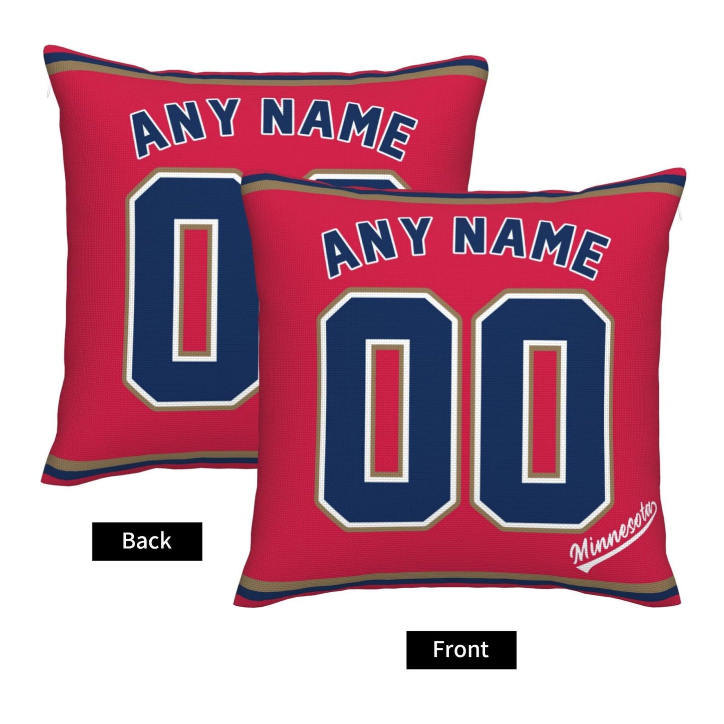 Custom Minnesota Twins Pillow Decorative Throw Pillow Case - Print Personalized Football Team Fans Name & Number Birthday Gift Football Pillows