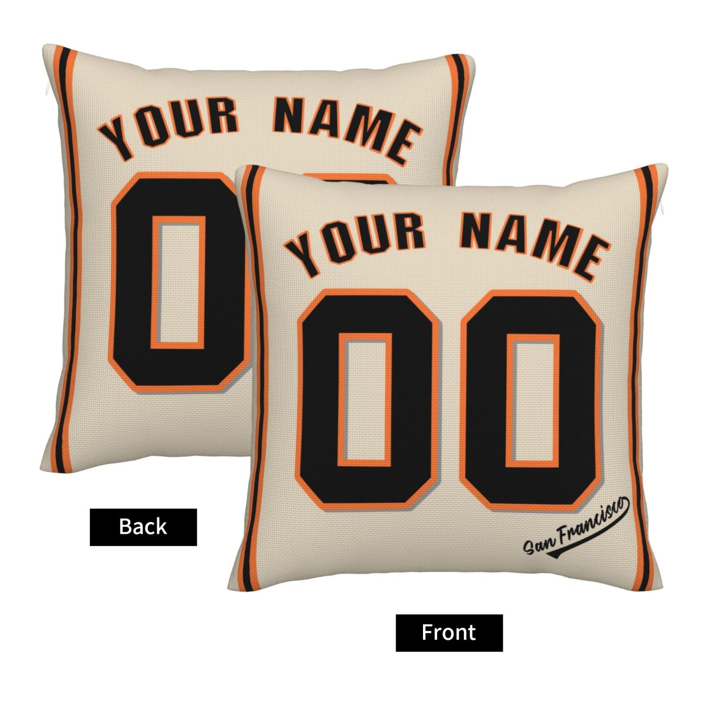 Custom San Francisco Giants Pillow Decorative Throw Pillow Case - Print Personalized Football Team Fans Name & Number Birthday Gift Football Pillows