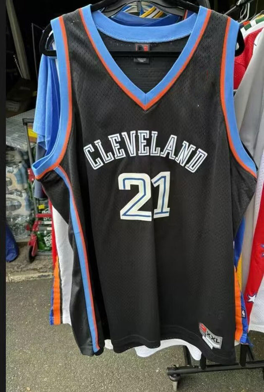 Vintage #21 Cleveland Cavaliers Miles 2002-04 Basketball Jersey Vest Black American Basketball Jersey