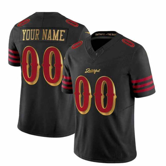 Custom SF.49ers Black 2025 “Rivalries” Vapor Limited Stitched American Football Jerseys