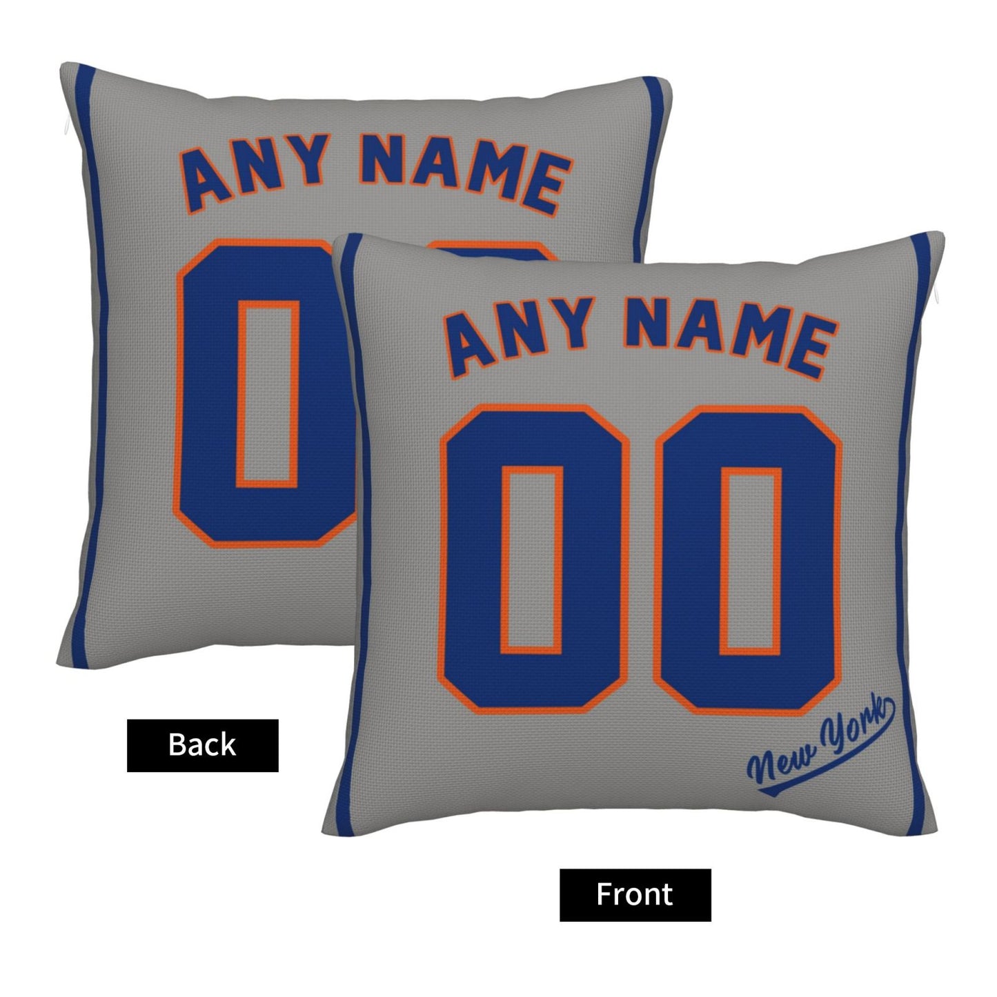 Custom New York Mets Pillow Decorative Throw Pillow Case - Print Personalized Football Team Fans Name & Number Birthday Gift Football Pillows