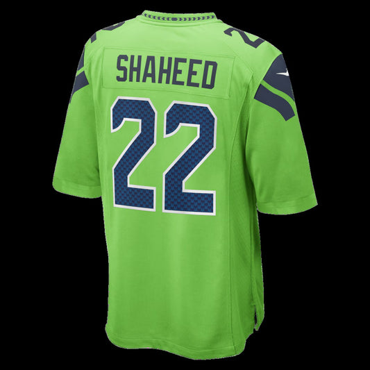 S.Seahawks #22 Rashid Shaheed Neon Green Alternate 2 Game Stitched American Football Jerseys