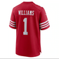 SF.49ers #1 Mykel Williams Scarlet 2025 Draft First Round Pick Game Stitched American Football Jerseys