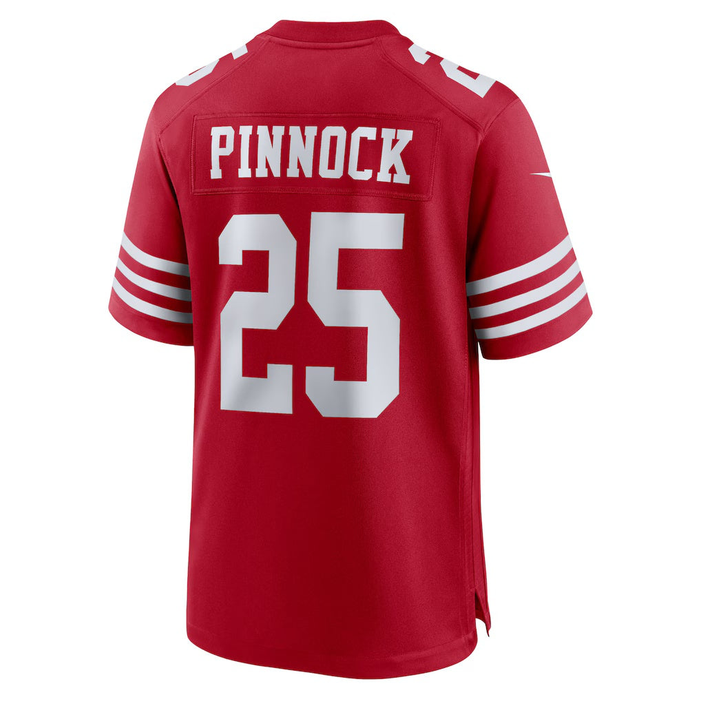 SF.49ers #25 Jason Pinnock Scarlet Team Game Stitched American Football Jerseys